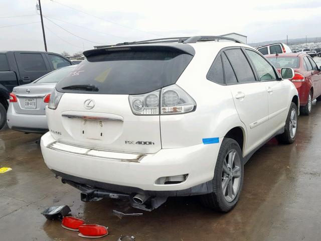 JTJGW31U872002591 - 2007 LEXUS RX 400H WHITE photo 4