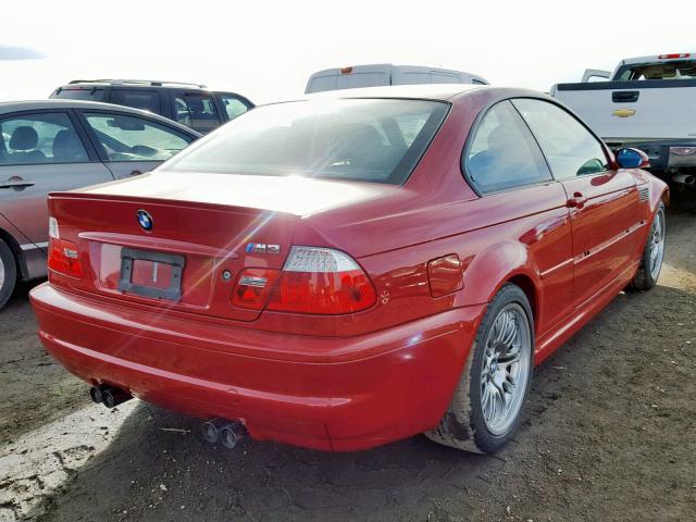 WBSBL93433JR22689 - 2003 BMW M3 RED photo 4