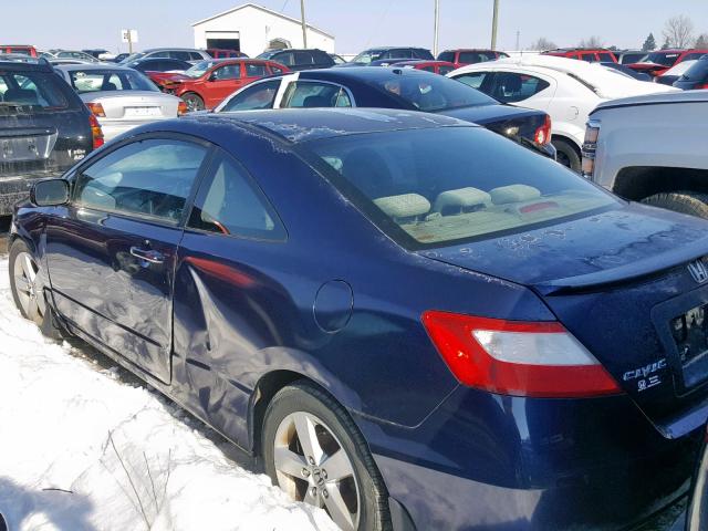 2HGFG12807H519751 - 2007 HONDA CIVIC EX ლურჯი ფოტო 3