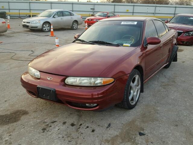 1G3NL52EX1C152287 - 2001 OLDSMOBILE ALERO GL BURGUNDY photo 2