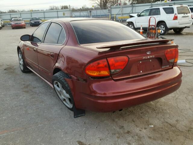 1G3NL52EX1C152287 - 2001 OLDSMOBILE ALERO GL BURGUNDY photo 3