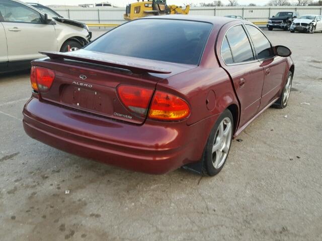 1G3NL52EX1C152287 - 2001 OLDSMOBILE ALERO GL BURGUNDY photo 4