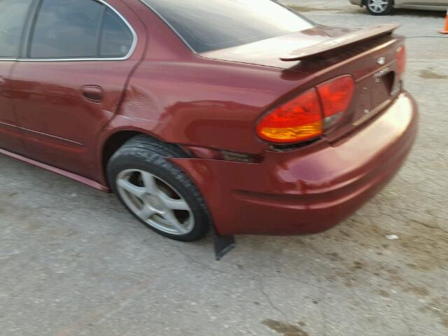 1G3NL52EX1C152287 - 2001 OLDSMOBILE ALERO GL BURGUNDY photo 9