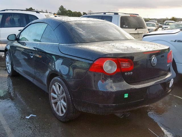 WVWFA71F67V033858 - 2007 VOLKSWAGEN EOS 2.0T L BLACK photo 3