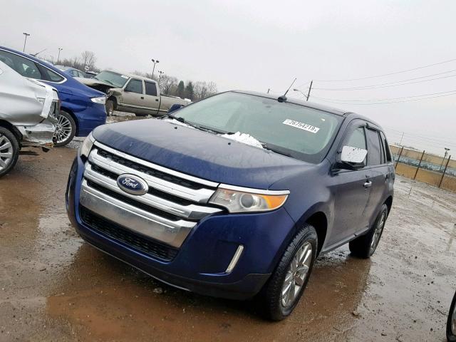 2FMDK3JC3BBA02716 - 2011 FORD EDGE SEL BLUE photo 2