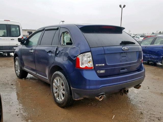 2FMDK3JC3BBA02716 - 2011 FORD EDGE SEL BLUE photo 3