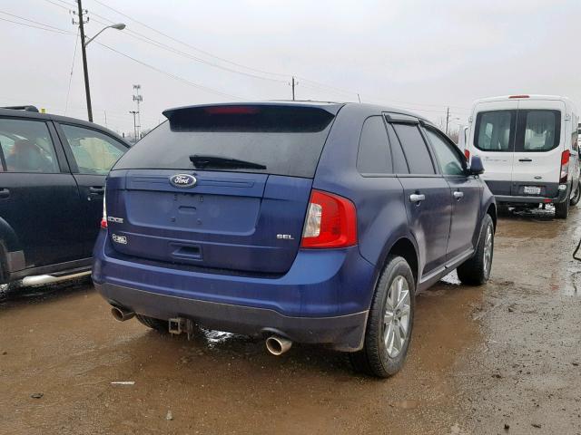 2FMDK3JC3BBA02716 - 2011 FORD EDGE SEL BLUE photo 4