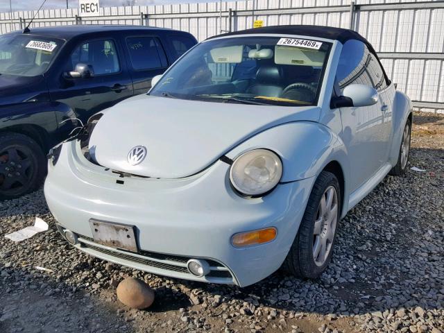 3VWCD21Y23M321649 - 2003 VOLKSWAGEN NEW BEETLE BLUE photo 2