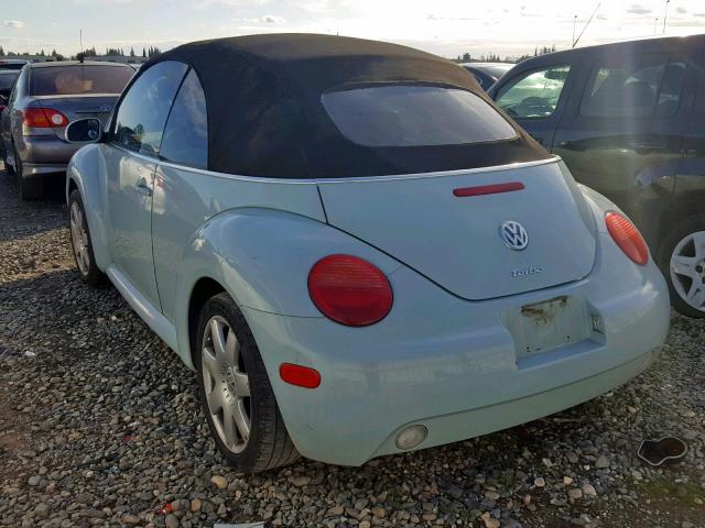 3VWCD21Y23M321649 - 2003 VOLKSWAGEN NEW BEETLE BLUE photo 3
