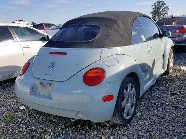 3VWCD21Y23M321649 - 2003 VOLKSWAGEN NEW BEETLE BLUE photo 4