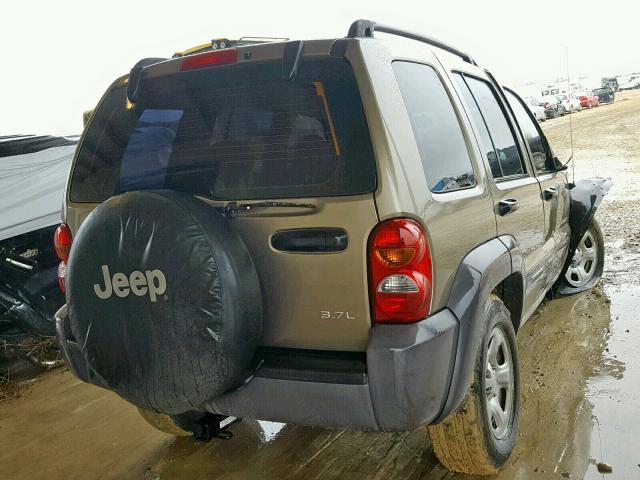 1J4GK48K94W138395 - 2004 JEEP LIBERTY SP BEIGE photo 4