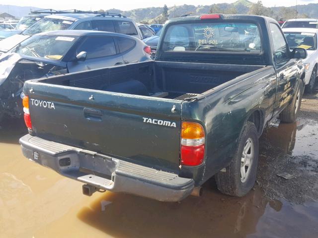 5TENL42N01Z785893 - 2001 TOYOTA TACOMA GREEN photo 4