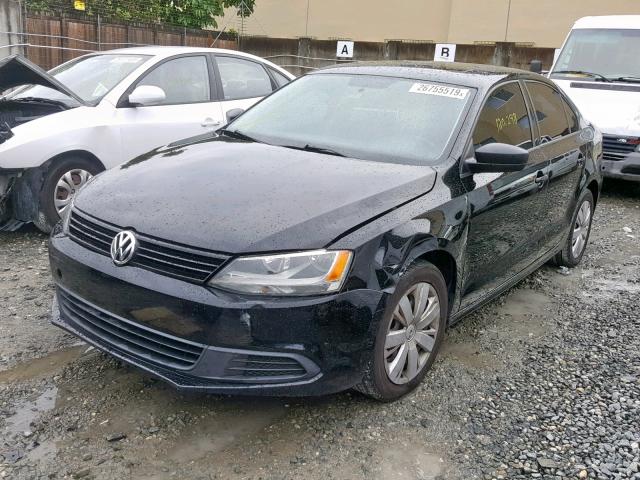 3VW2K7AJ6CM336902 - 2012 VOLKSWAGEN JETTA BASE BLACK photo 2