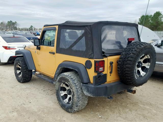 1C4AJWAG8DL632491 - 2013 JEEP WRANGLER S YELLOW photo 3