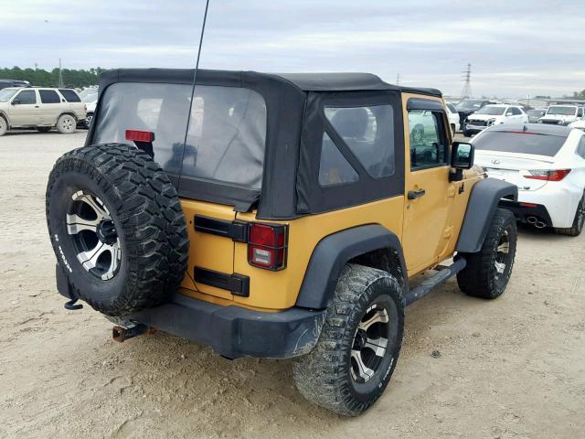 1C4AJWAG8DL632491 - 2013 JEEP WRANGLER S YELLOW photo 4