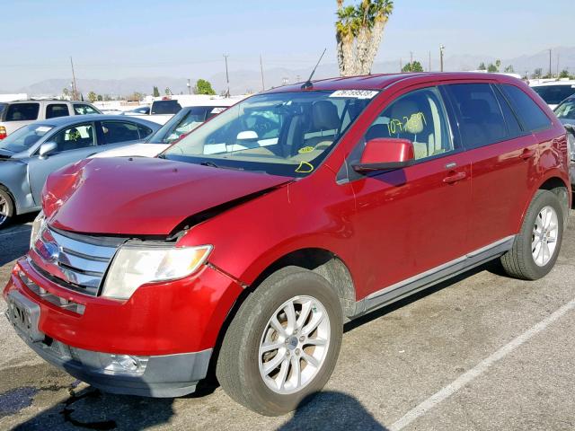 2FMDK38C17BB64910 - 2007 FORD EDGE SEL RED photo 2