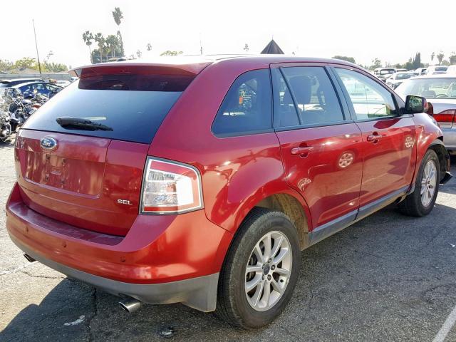 2FMDK38C17BB64910 - 2007 FORD EDGE SEL RED photo 4