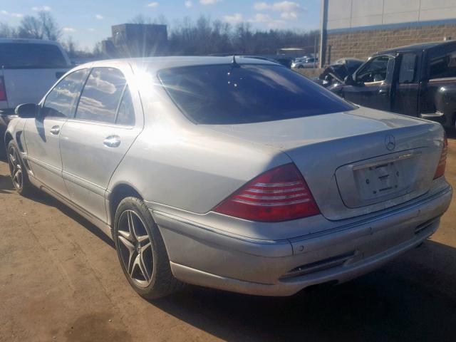 WDBNG78J12A241553 - 2002 MERCEDES-BENZ S 600 SILVER photo 3