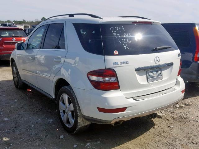 4JGBB5GB9AA596949 - 2010 MERCEDES-BENZ ML 350 WHITE photo 3