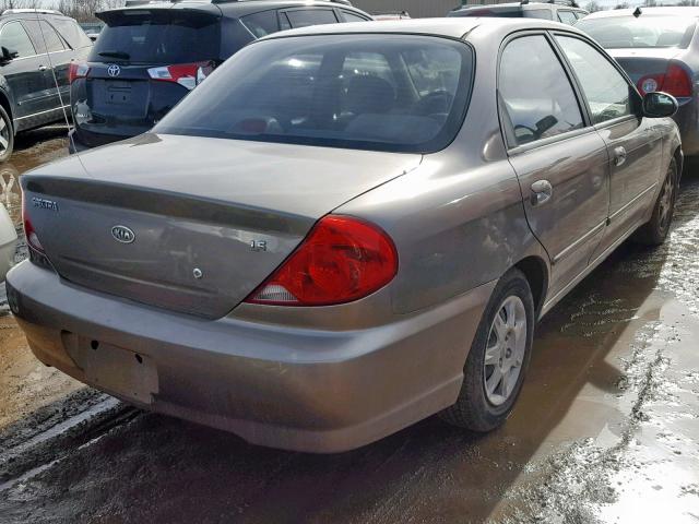 KNAFB121925136775 - 2002 KIA SPECTRA BA BURGUNDY photo 4