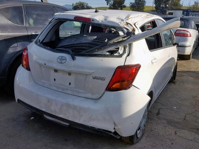 VNKKTUD34FA046274 - 2015 TOYOTA YARIS WHITE photo 4