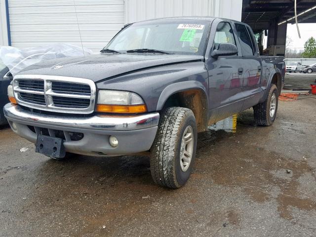 1D7HG48N54S667281 - 2004 DODGE DAKOTA QUA GRAY photo 2