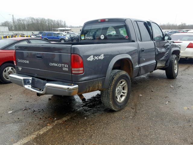 1D7HG48N54S667281 - 2004 DODGE DAKOTA QUA GRAY photo 4