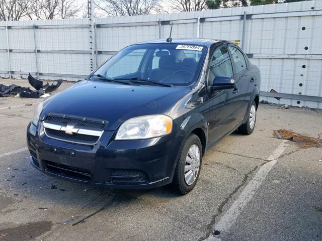 KL1TD56E49B631800 - 2009 CHEVROLET AVEO LS BLACK photo 2