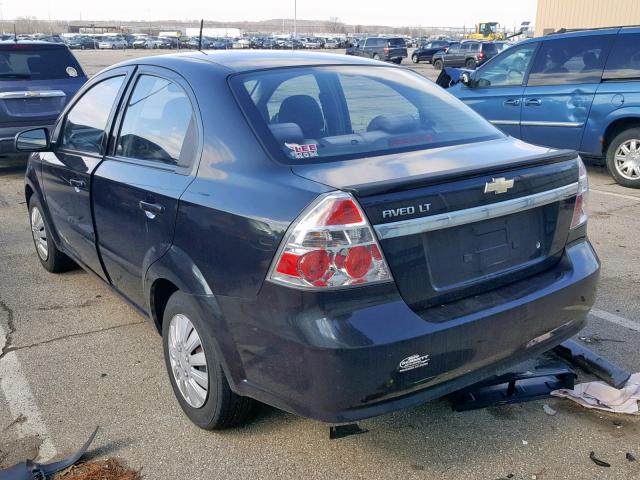 KL1TD56E49B631800 - 2009 CHEVROLET AVEO LS BLACK photo 3