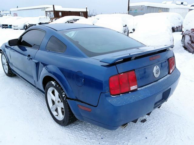 1ZVFT82H475202708 - 2007 FORD MUSTANG GT BLUE photo 3