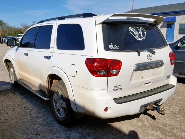 5TDZY68A28S005676 - 2008 TOYOTA SEQUOIA LI WHITE photo 3