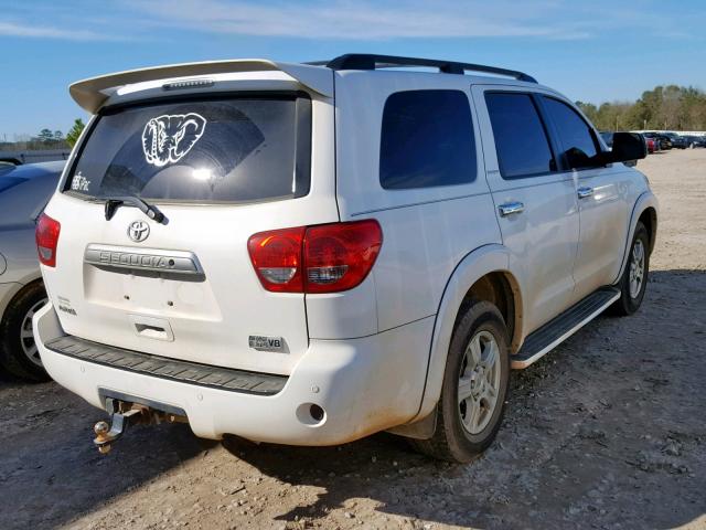 5TDZY68A28S005676 - 2008 TOYOTA SEQUOIA LI WHITE photo 4