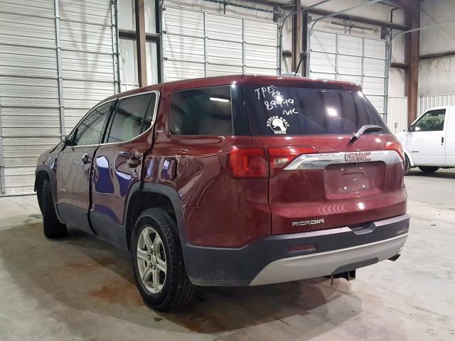 1GKKNKLA5HZ151390 - 2017 GMC ACADIA SLE MAROON photo 3