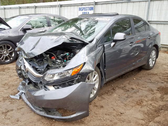 19XFB2F91CE010716 - 2012 HONDA CIVIC EXL GRAY photo 2