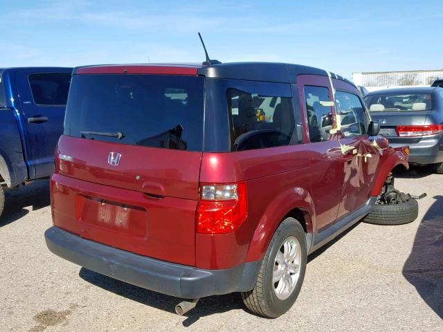 5J6YH187X7L013182 - 2007 HONDA ELEMENT EX RED photo 4