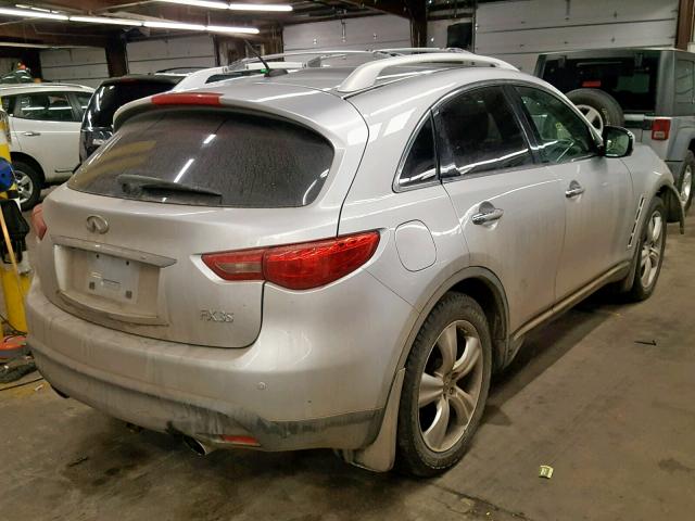 JNRAS18W89M154376 - 2009 INFINITI FX35 SILVER photo 4