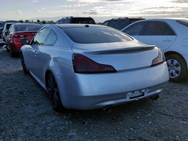 JNKCV64E18M100165 - 2008 INFINITI G37 BASE SILVER photo 3