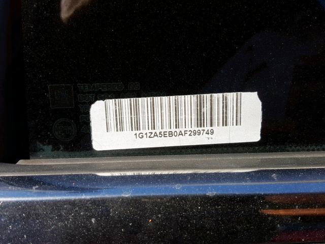 1G1ZA5EB0AF299749 - 2010 CHEVROLET MALIBU LS BLACK photo 10