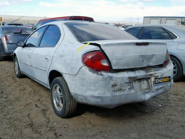 1B3ES46C81D127258 - 2001 DODGE NEON SE WHITE photo 3