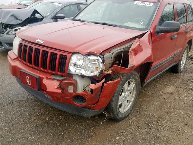 1J4GS48K55C557959 - 2005 JEEP GRAND CHER RED photo 9