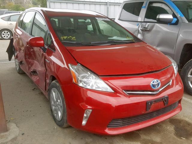 JTDZN3EU5EJ003838 - 2014 TOYOTA PRIUS V RED photo 1