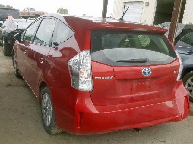 JTDZN3EU5EJ003838 - 2014 TOYOTA PRIUS V RED photo 3