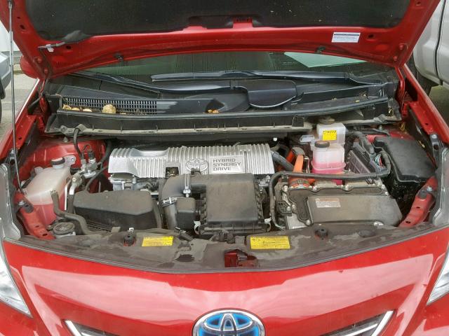 JTDZN3EU5EJ003838 - 2014 TOYOTA PRIUS V RED photo 7