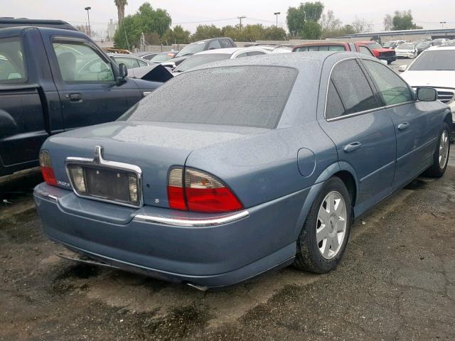 1LNHM86S14Y646293 - 2004 LINCOLN LS BLUE photo 4