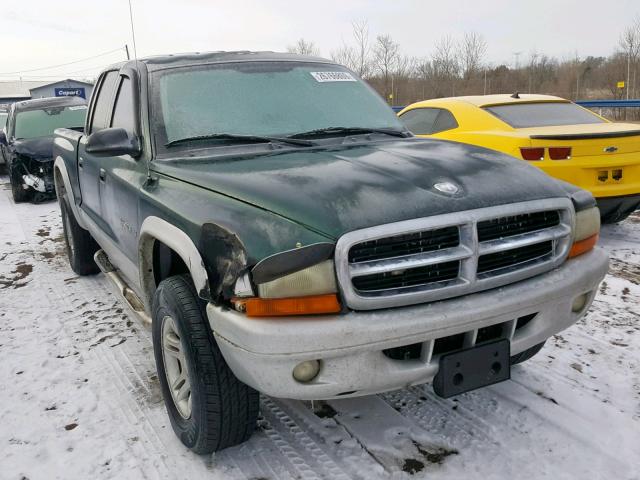 1B7HG48X22S605202 - 2002 DODGE DAKOTA QUA GREEN photo 1