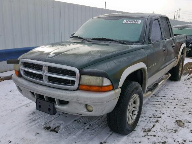 1B7HG48X22S605202 - 2002 DODGE DAKOTA QUA GREEN photo 2