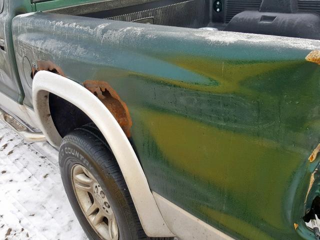 1B7HG48X22S605202 - 2002 DODGE DAKOTA QUA GREEN photo 9