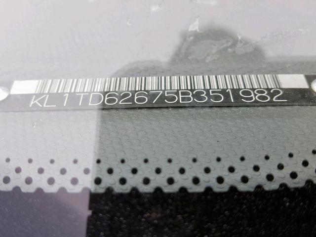 KL1TD62675B351982 - 2005 CHEVROLET AVEO BASE Mavi foto 10