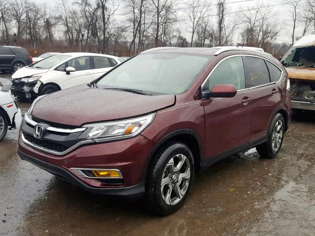 2HKRM4H71GH642759 - 2016 HONDA CR-V EXL BURGUNDY photo 2