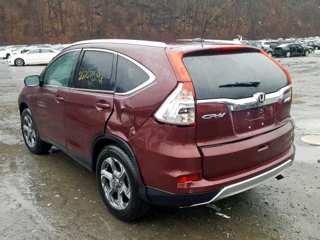 2HKRM4H71GH642759 - 2016 HONDA CR-V EXL BURGUNDY photo 3